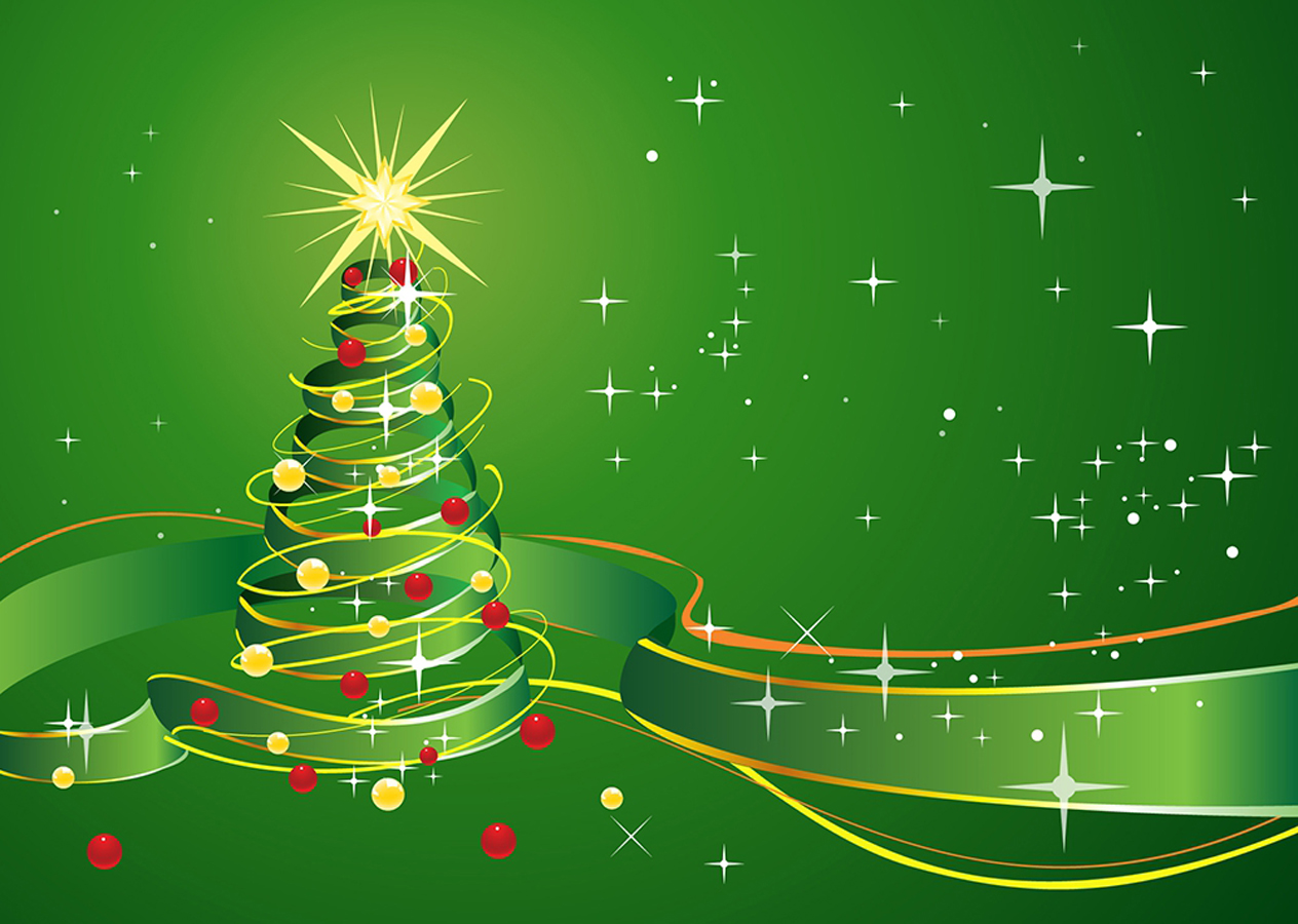 Bezierinfoベジェインフォ 緑のリボンで描くクリスマスツリーの背景 Christmas Background With Star And Green Ribbon イラスト素材