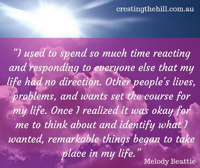 I used to spend so much time reacting and responding to everyone else that my life had no direction.  ― Melody Beattie