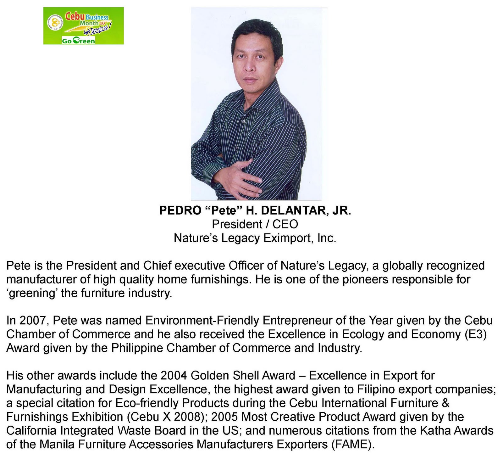 Natures Legacy Cebu Chamber Of Commerce Industry Meet The Cebu