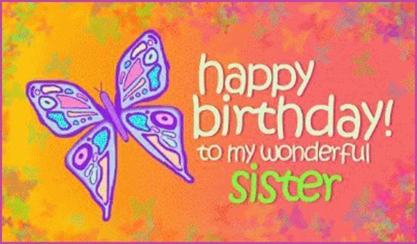 Happy Birthday Sister butterfly image, wallpaper