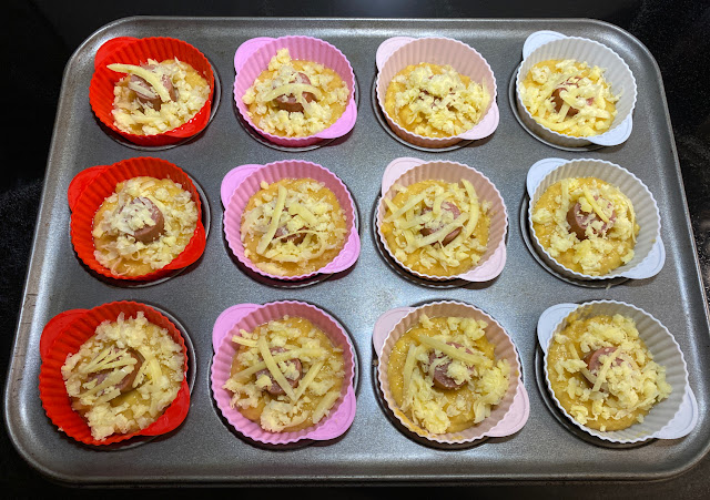 muffin batter in silicone baking liners