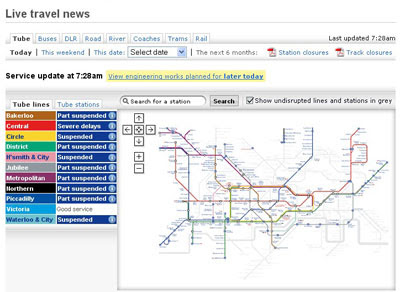 TfL Live Travel News 020209 7:28am