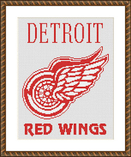 Detroit Red Wings logo cross stitch pattern - Tango Stitch