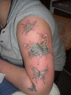 Arm of Butterflies Cool Tattoo Picture Posted by nyetnyet at 1003 AM