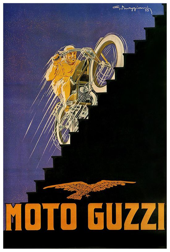 Moto Guzzi advertising 1923 by Giorgio Muggiani