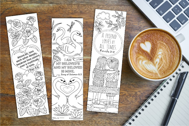 love bible coloring bookmarks