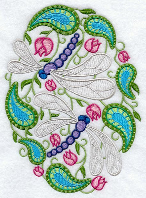 nice Oval shape Embroidery design with Mango & butterfly