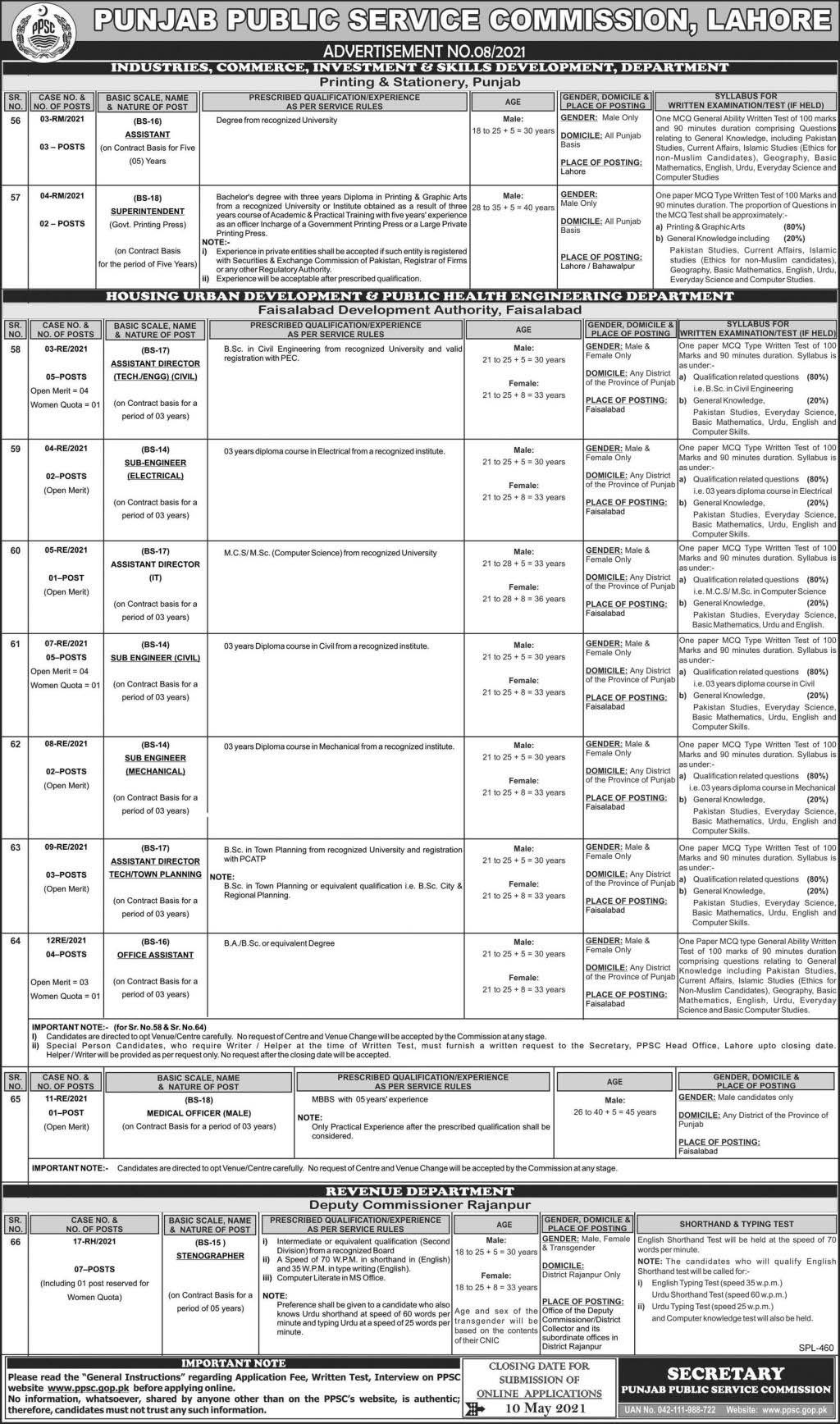 New PPSC Jobs Punjab Public Service Commission Jobs 2021 by www.newjobs.pk