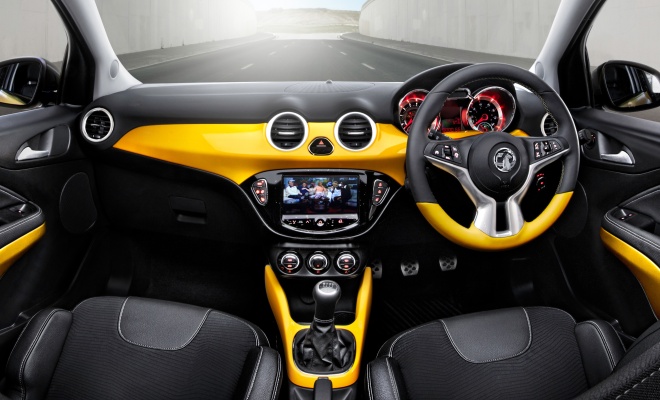 Vauxhall Adam dashboard in yellow