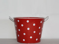 Red with White Polka Dot Party Pail