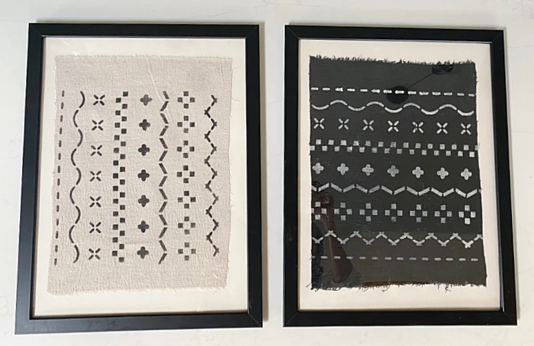 boho prints in frames