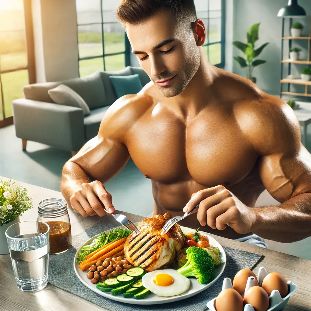 a-man-enjoying-a-high-protein-meal