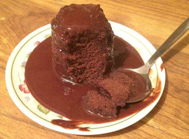 photo of finished Triple chocolate mug cake