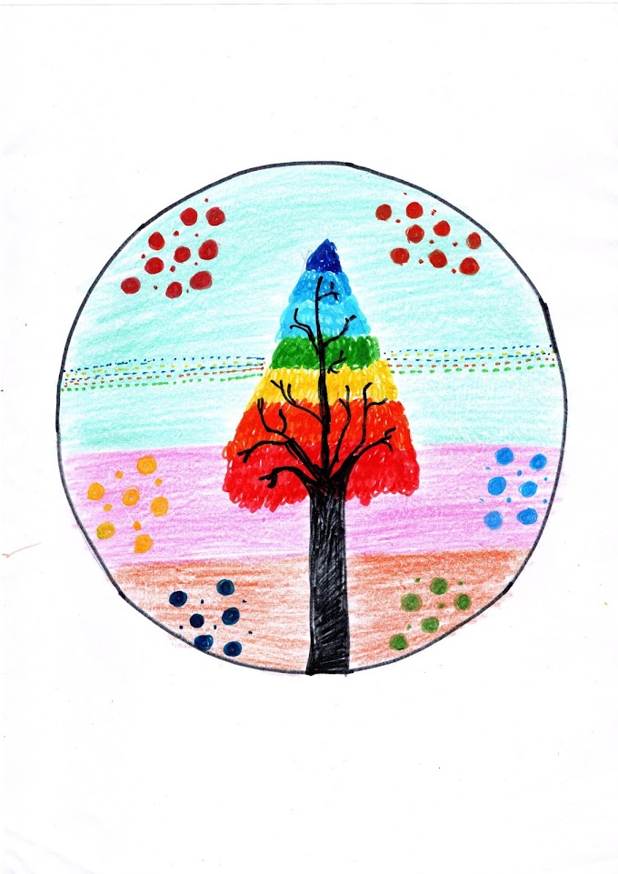 Rainbow Tree Drawing