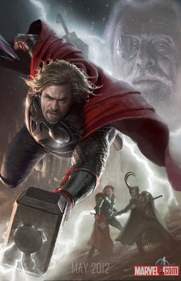 San Diego Comic-Con 2011 The Avengers Concept Art Avengers Assembled Character Movie Posters Banner - Chris Hemsworth as Thor