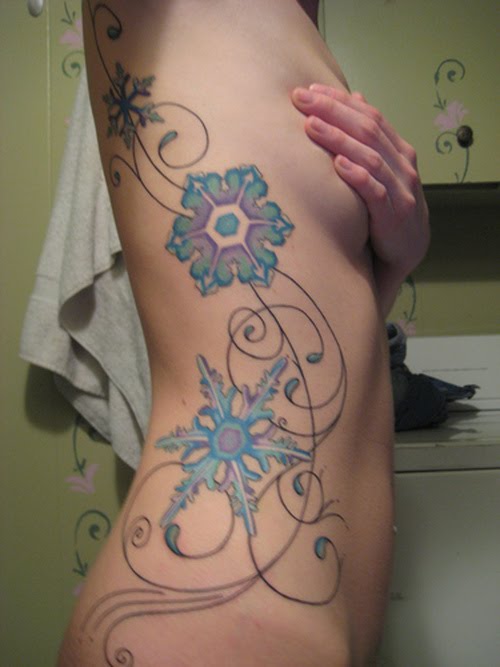 flower tattoos on ribs for girls