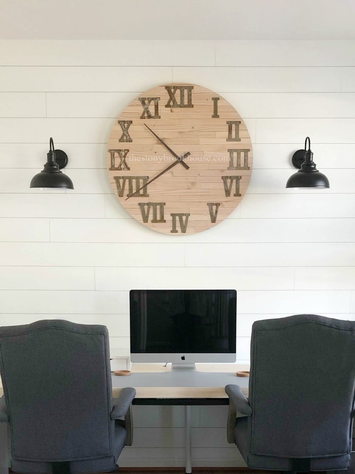 Large Skinny Shiplap Wall Clock