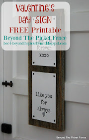 valentine's day, decor, hearts, free print, love sign, barnwood, love you forever, Robert Munsch, DIY, http://bec4-beyondthepicketfence.blogspot.com/2016/01/love-you-forever-easy-valentine-decor.html