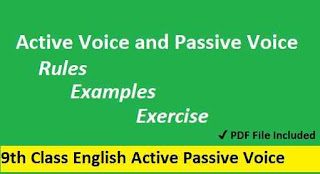9th Class English Active Passive Voice
