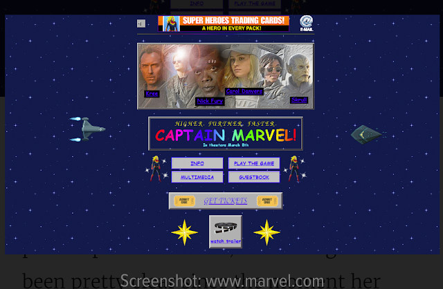 Captain Marvel's new website is a glorious '90s Geocities fever dream