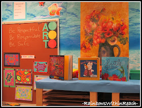 photo of: Art Room Molas Bulletin Board (Art Room RoundUP via RainbowsWithinReach) 