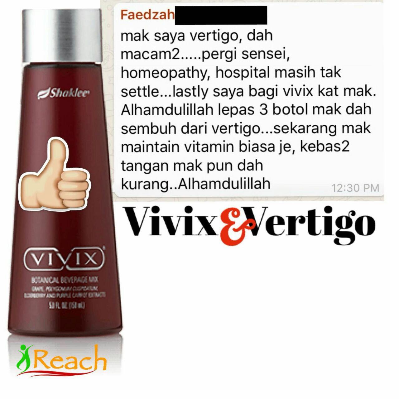 Testimoni Vivix Shaklee untuk Vertigo