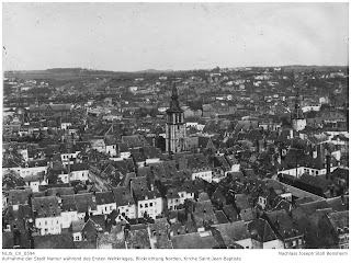 Namur 1914-1918, Blick von der Festung in Richtung Norden, Kirche Saint Jean Baptiste; Nachlass Joseph Stoll Bensheim, Stoll-Berberich 2016