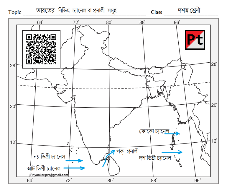Map Pointing Indian Strait and Passage Class 10
