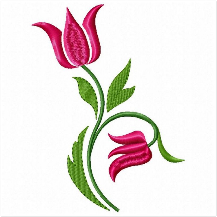 10 Contoh Motif Bordir Bunga  Tulip  Cantik Untuk Punching 
