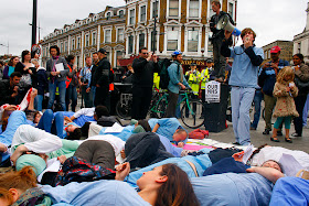 Save United Kingdom Health Care, Block the Bridge, Block the Bill The government is just weeks away from destroying the NHS forever. This is an emergency, join UK Uncut on Westminster Bridge and help block the bill, Anti Banks protest