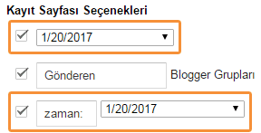 Blog kayıtarını yapılandırma