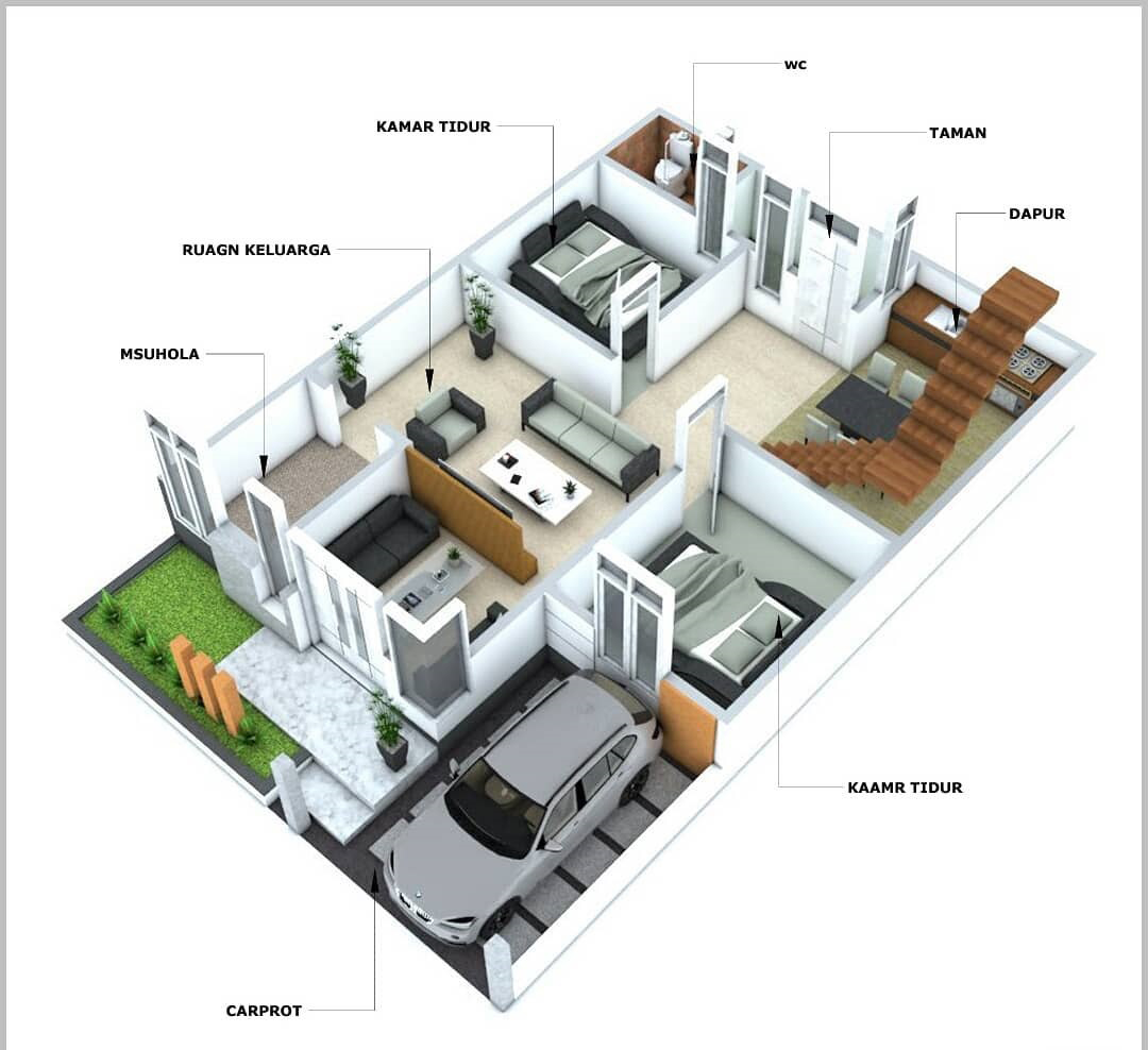 Desain Dan Denah Rumah Lantai 2 Dengan Ukuran 8 X 11 M Kombinasi Tosca Dan Abu Abu Agar Terlihat Cerah Homeshabbycom Design Home Plans