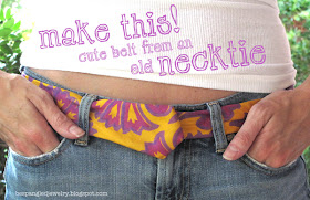 how to make a cute belt from an upcycled old necktie