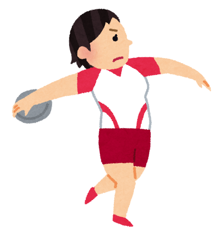 円盤投げのイラスト 女子陸上 かわいいフリー素材集 いらすとや