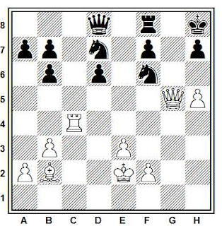 Posición de la partida de ajedrez Gunzel - Schwalbe (Alemania, 1964)