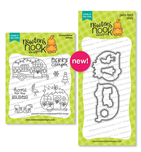 Christmas Campers Stamp Set & Christmas Camper Die Set by Newton's Nook Designs