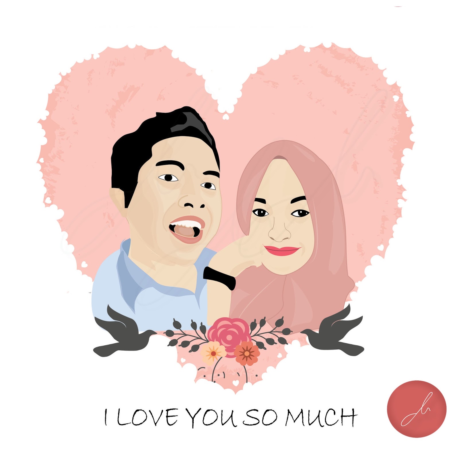 Ai Kartun Couple Desain Hello Dininnr