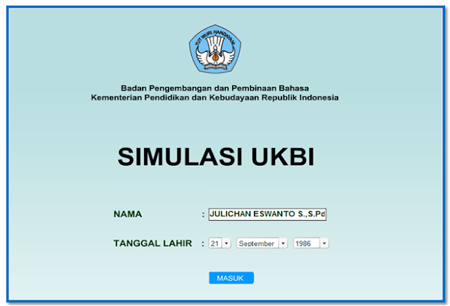 Aplikasi simulasi tes kemampuan bahasa Indonesia UKBI