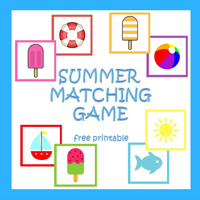 Summer matching game - free printable