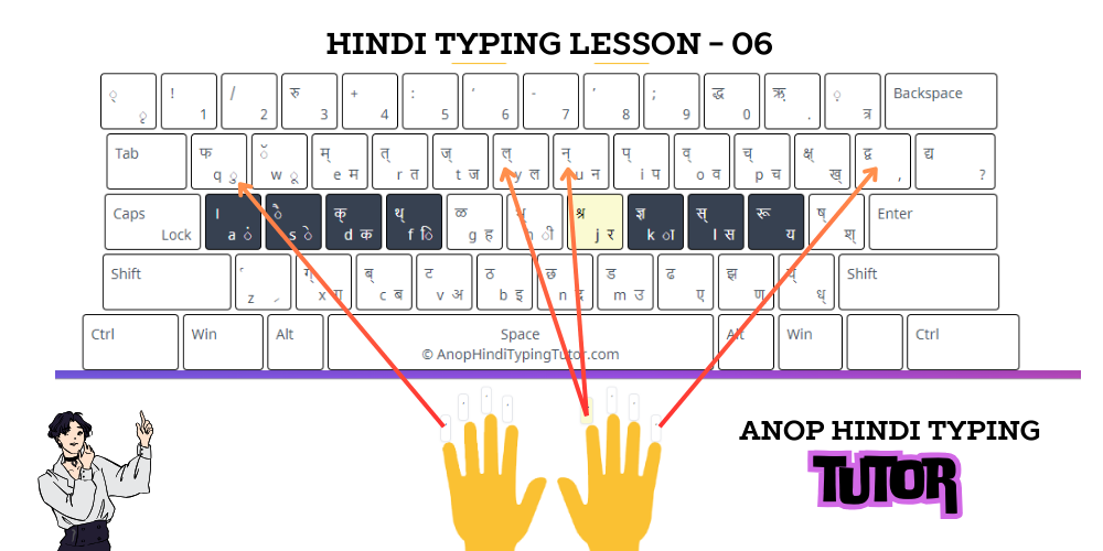 Easy Hindi Typing Lesson - 6 By Anop Hindi Typing Tutor