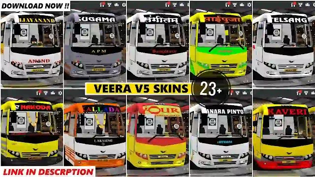 Skins For Veera v5 Mod For Bus Simulator Indonesia