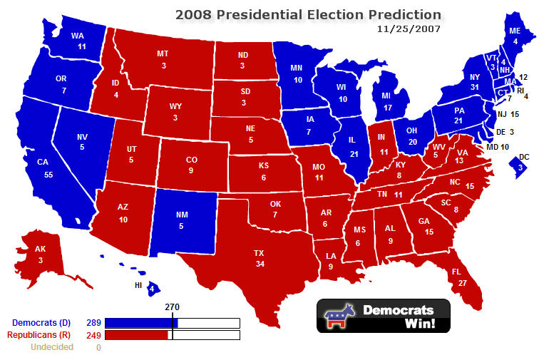 Electoral Map 2008. Nominal Area Choropleth Map