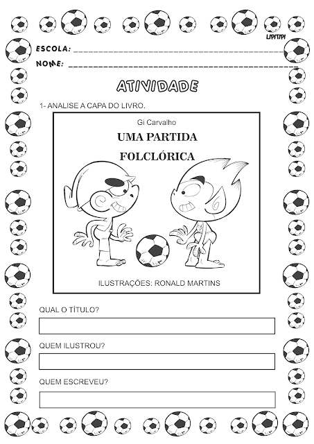 Atividade analisando capa de livro infantil