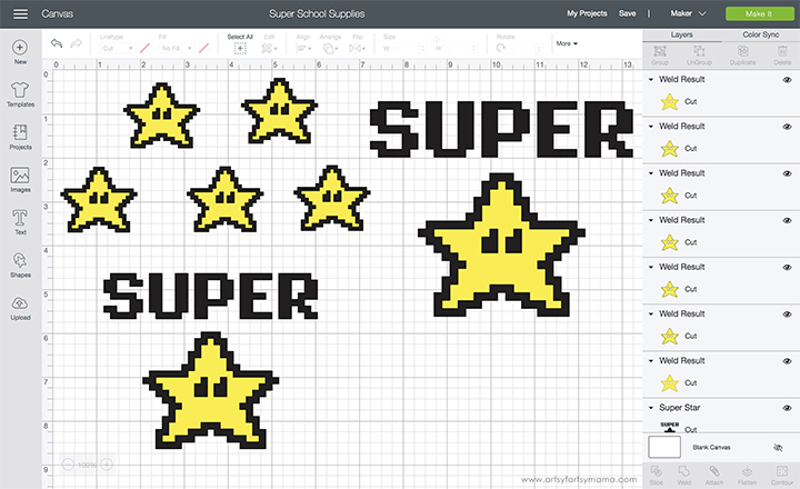 Cricut Super Star Design Space Project