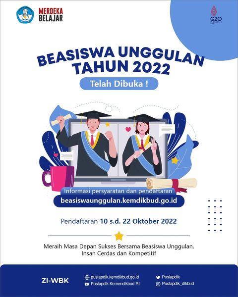 Beasiswa Unggulan Kementerian Pendidikan Pendaftaran Beasiswa Unggulan Kemendikbudristek 2022-2023 Telah dibuka