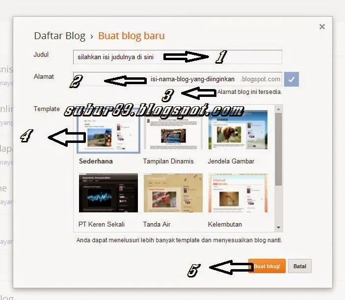CARA BUAT BLOG GRATIS di Blogger - Belajar Bisnis Online