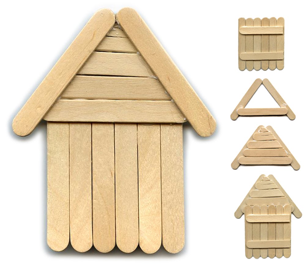 these little popsicle sticks, and made a variation of my other house 