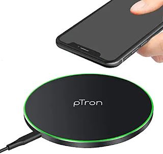 pTron Bullet Wireless WX21 15W Fast Charging Pad with 3A Type-C 1.2 Meter Cable, Compatible with Wireless Charging Enabled Smartphones