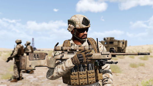 Arma3用現代軍MODのアメリカ海兵隊ユニットとM40A5狙撃銃