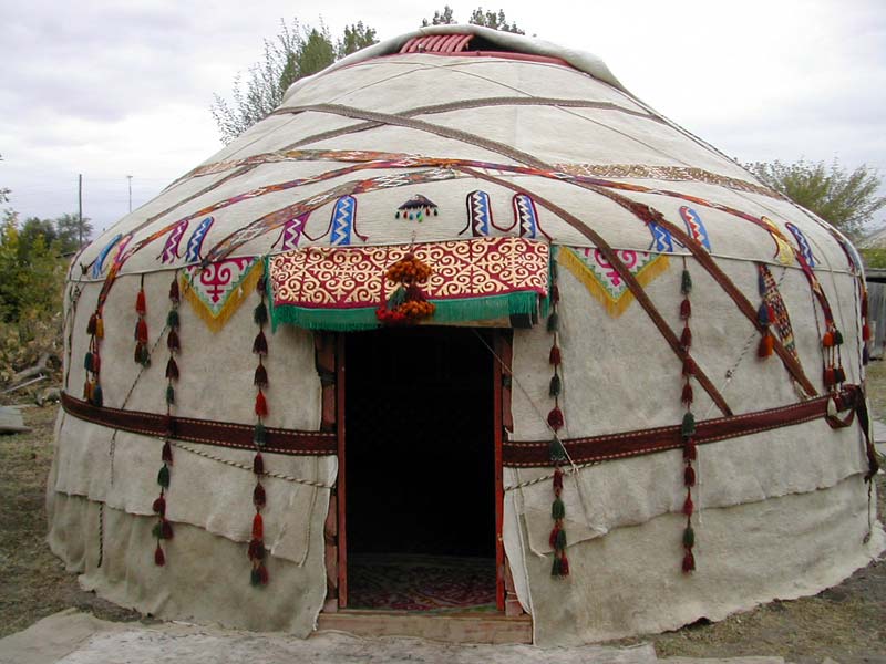  build out of wood, the Mongols used felt for the walls of their houses